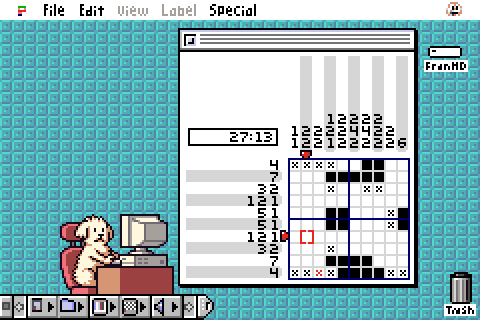 An example The Nineties puzzle with a classic Macintosh theme
