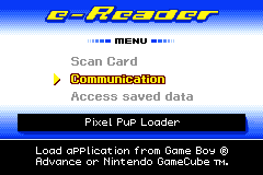Communication highlighted in e-Reader menu