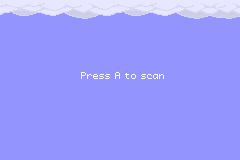A screenshot of Pixel Pup asking the player to press A to scan a card